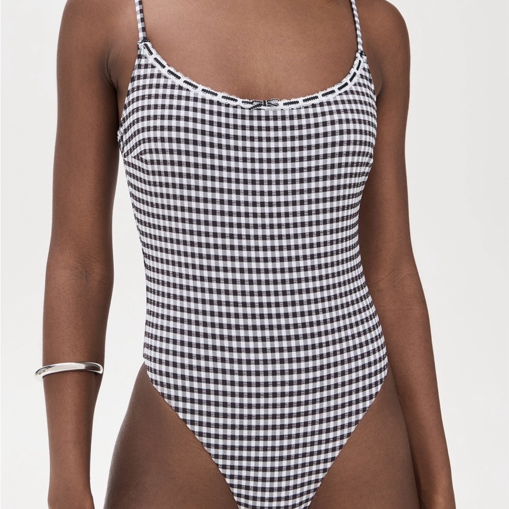 Juliet Seersucker Gingham one piece swimsuit
